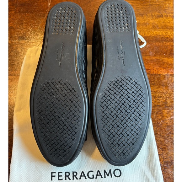 Salvatore Ferragamo Black Vera Bow Ballet Flats - 8 - Picture 8 of 9